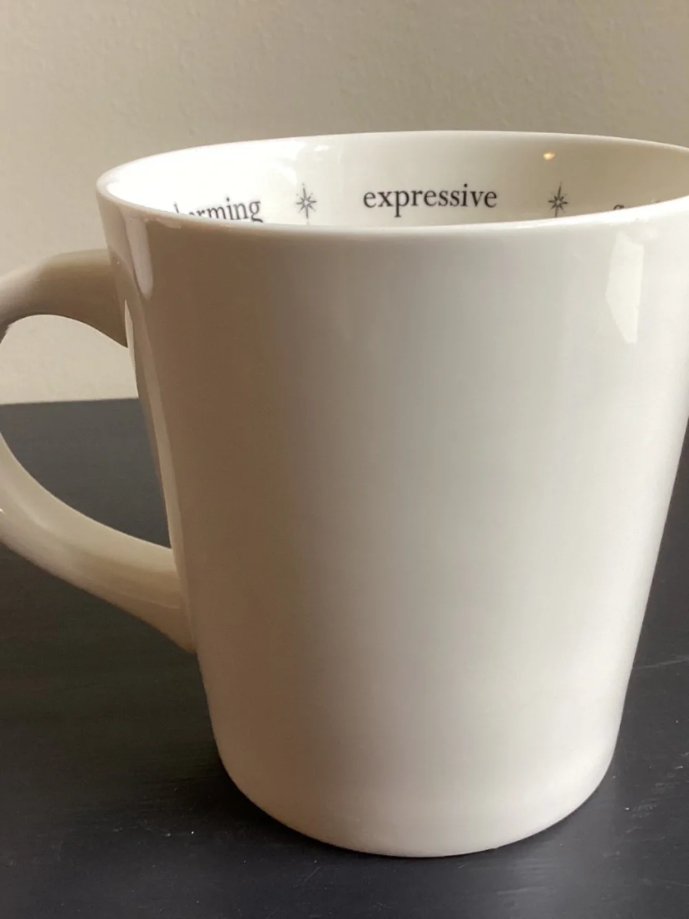 William Sonoma Rory Dobner Zodiac LIBRA Coffee Mug Cup White n Black